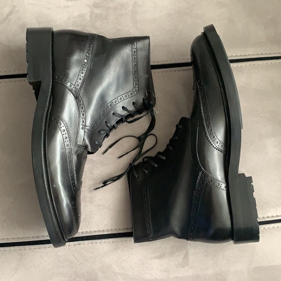 🎉HP🎉 NWT Saint Laurent Paris Black Leather Army/Combat Boots size 42 - Picture 12 of 17